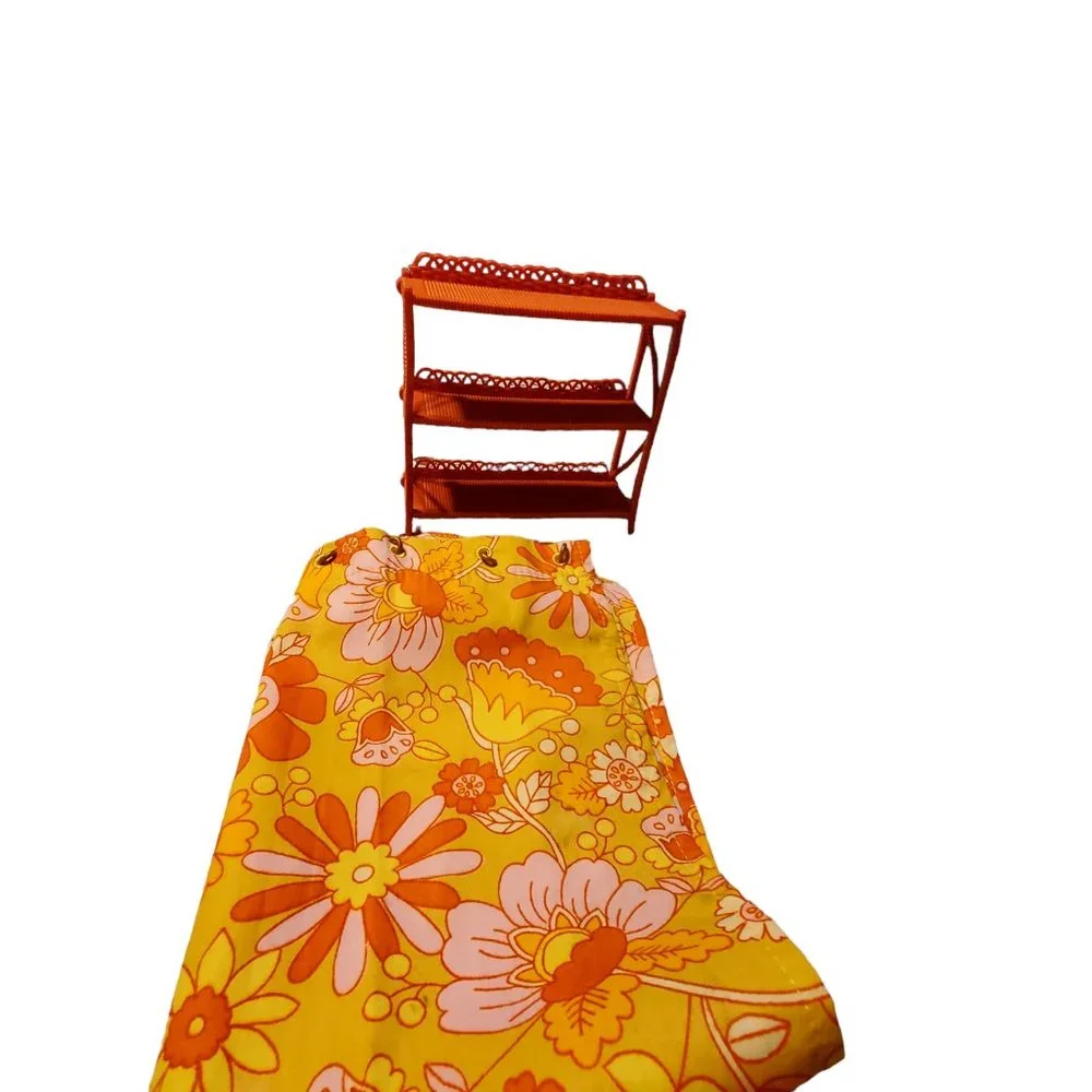 American Girl Groovy bathroom shelf shelves orange Julie + Shower curtai…